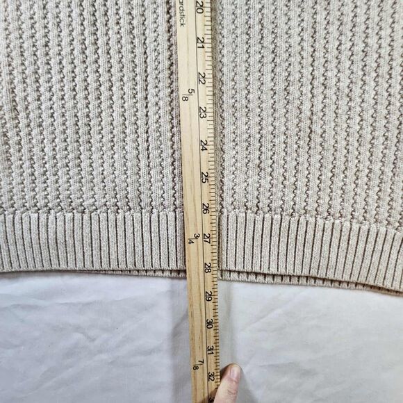 Vintage Eddie Bauer Mens XL Chunky Ribbed Knit Henley Sweater Oatmeal Brown - Picture 7 of 11